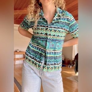 Patterned Button-up Shirt